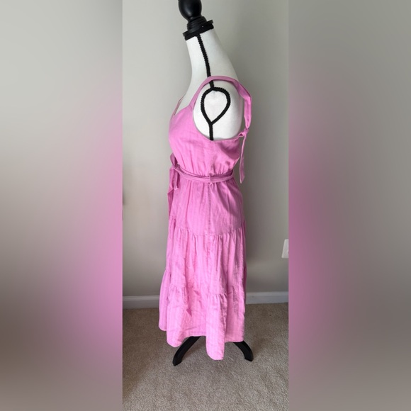 Pink Ruffle Midi Dress - Picture 3 of 8